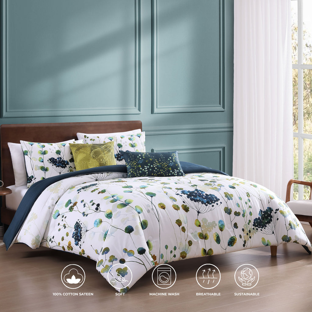 Bebejan Abstract Vines 5 Piece Reversible Comforter Set