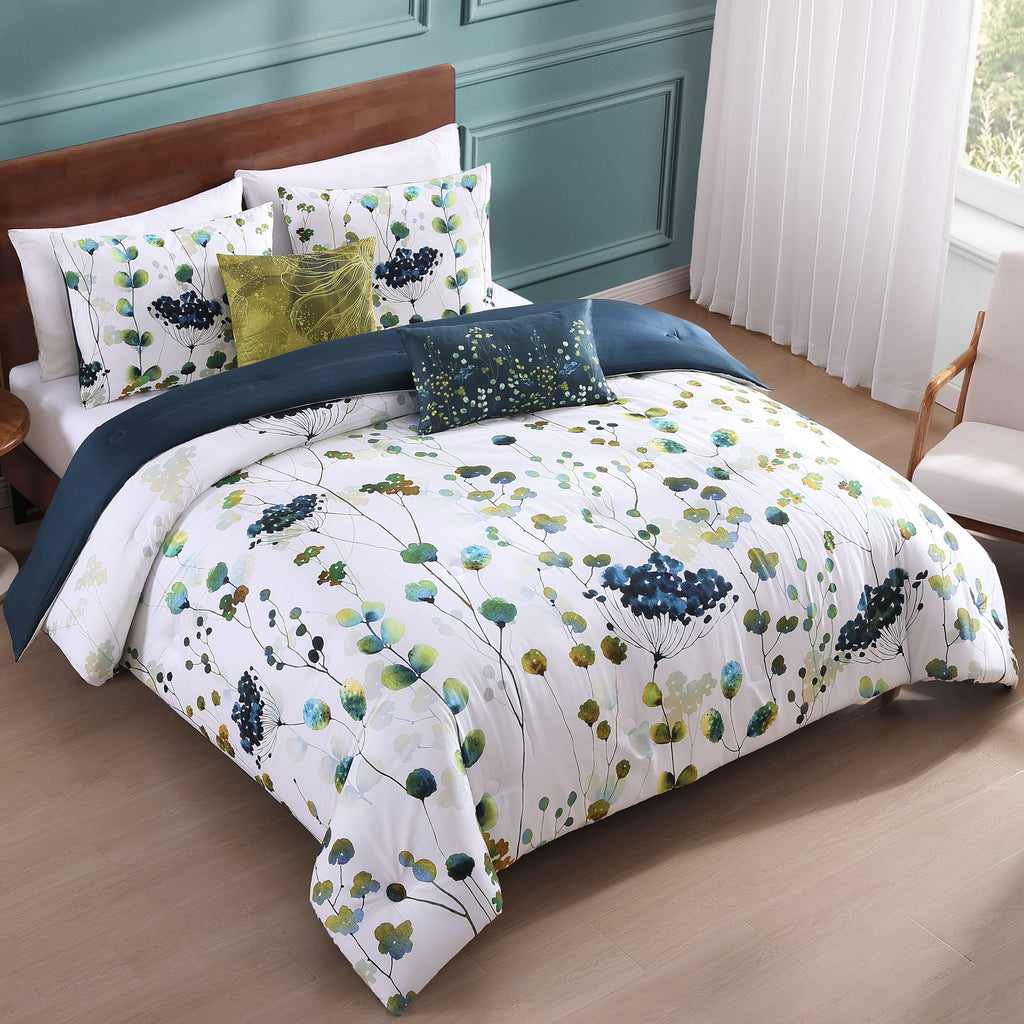Bebejan Abstract Vines 5 Piece Reversible Comforter Set