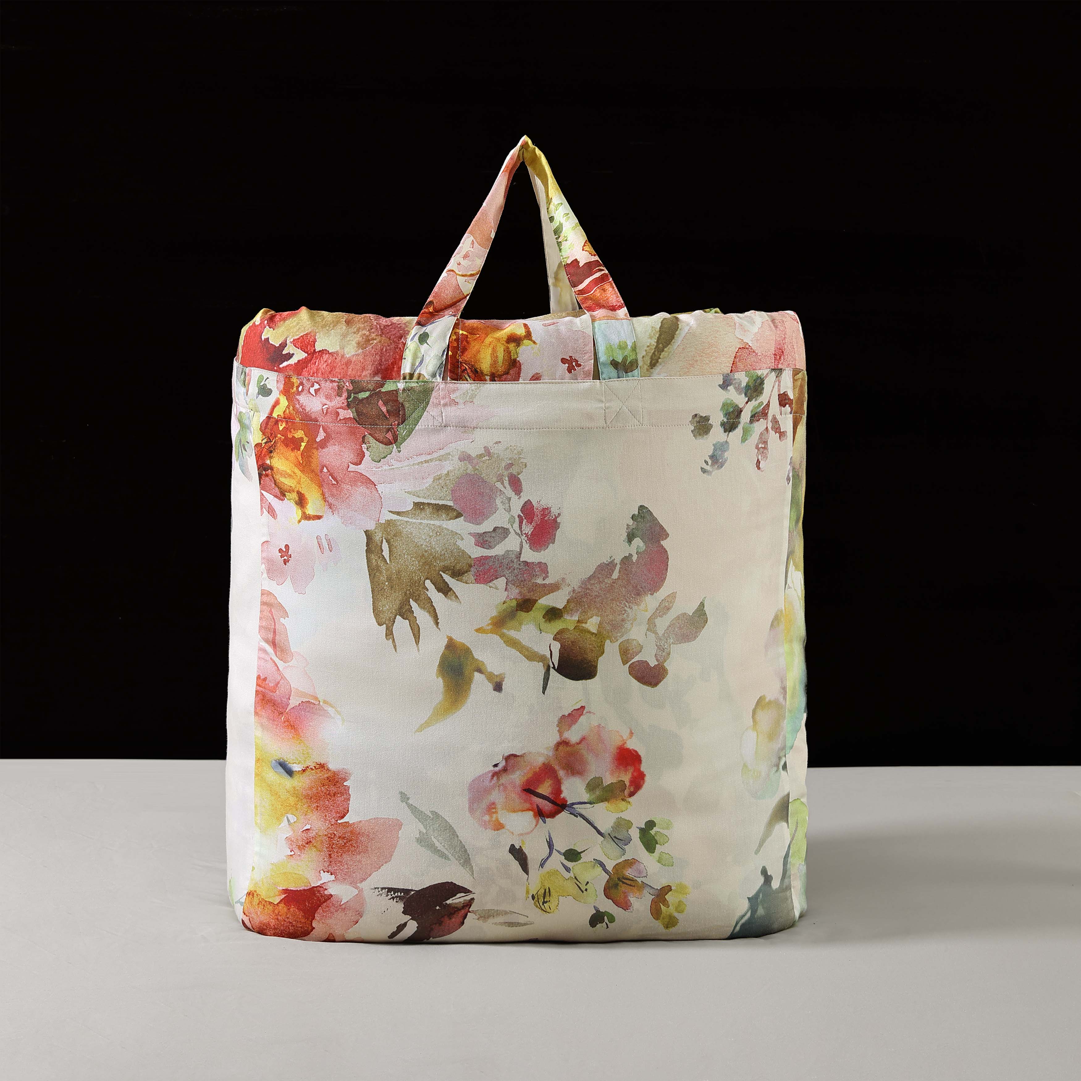 Bebejan Antique Flowers Ivory 5 Piece Reversible Comforter Set