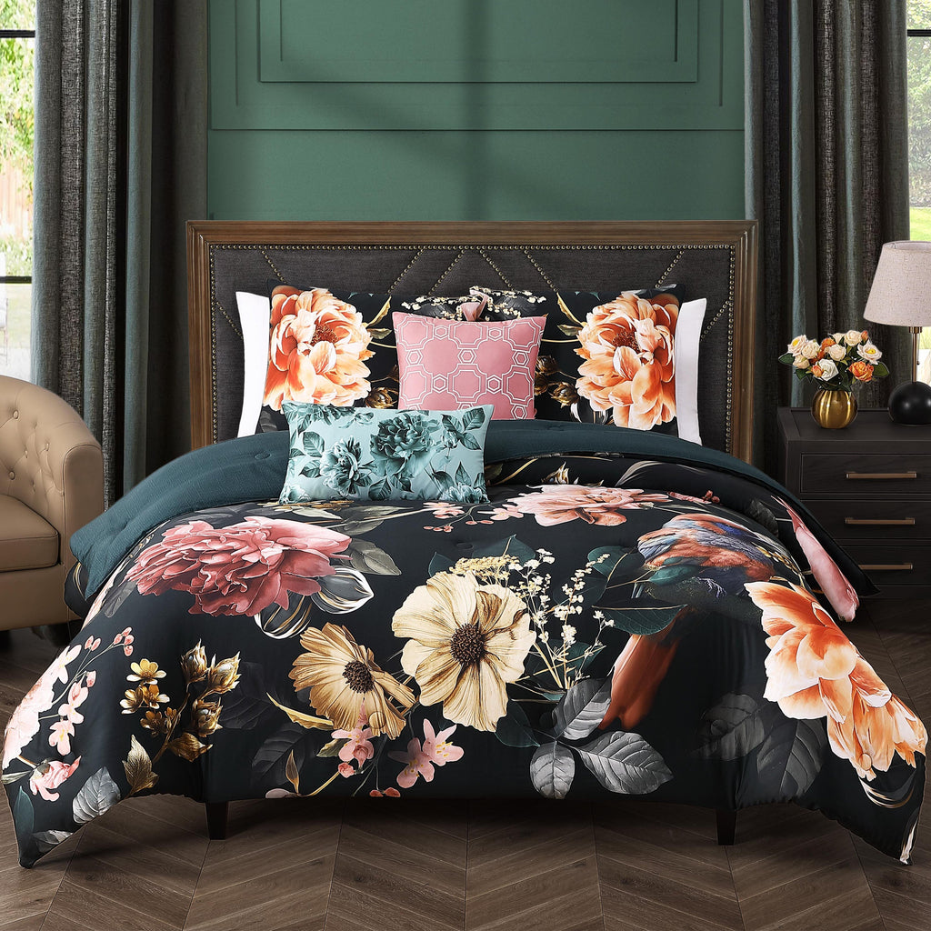 Bebejan Botanical Birds 5 Piece Reversible Comforter Set