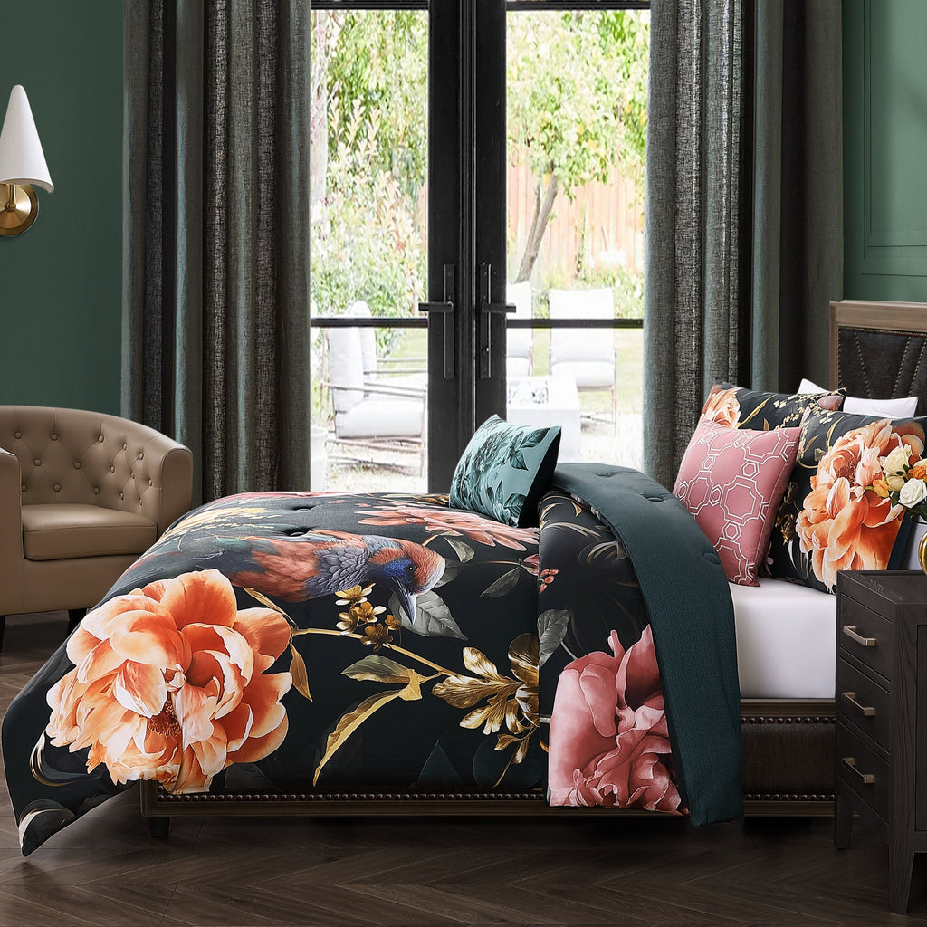 Bebejan Botanical Birds 5 Piece Reversible Comforter Set