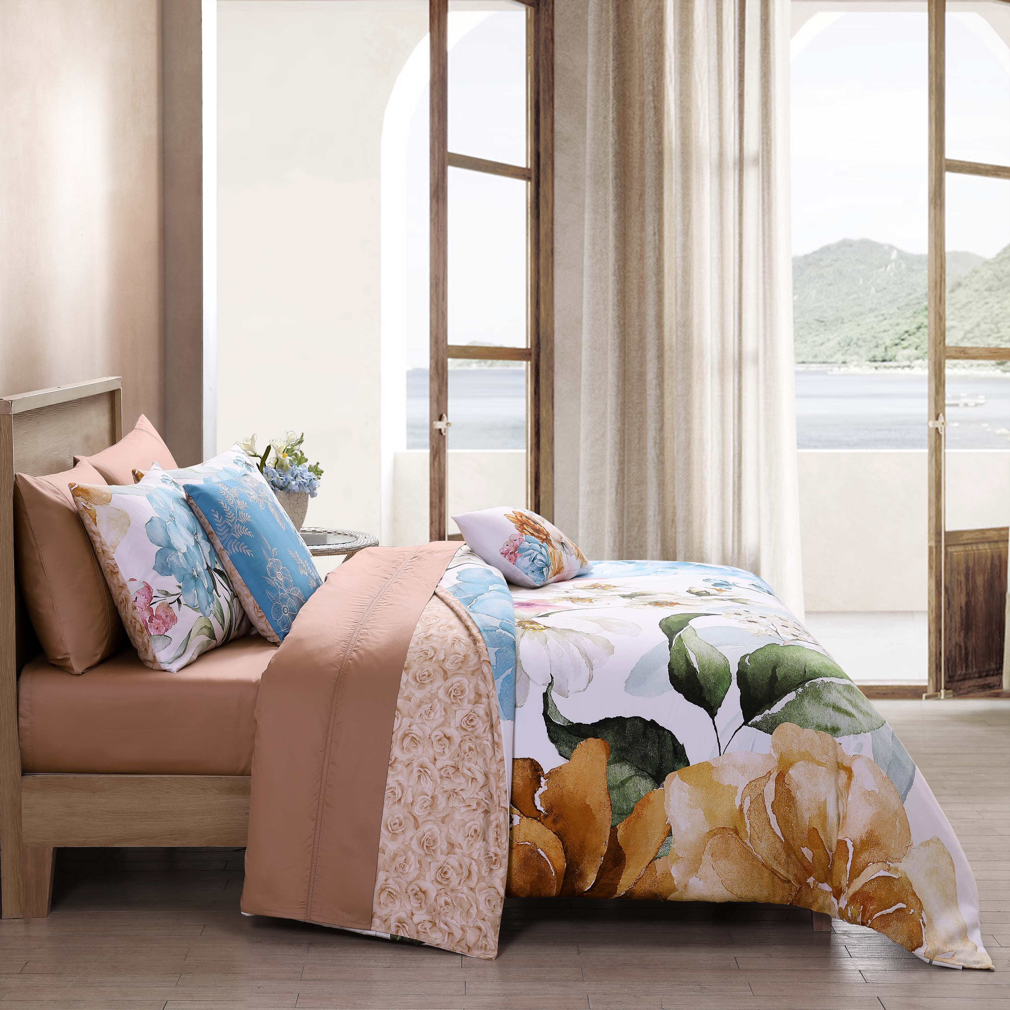 Bebejan Maia Blue 5 Piece Reversible Comforter Set