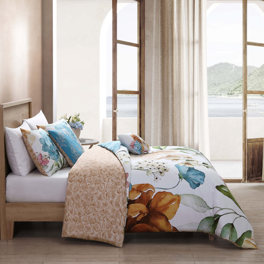 Bebejan Maia Blue 5 Piece Reversible Comforter Set