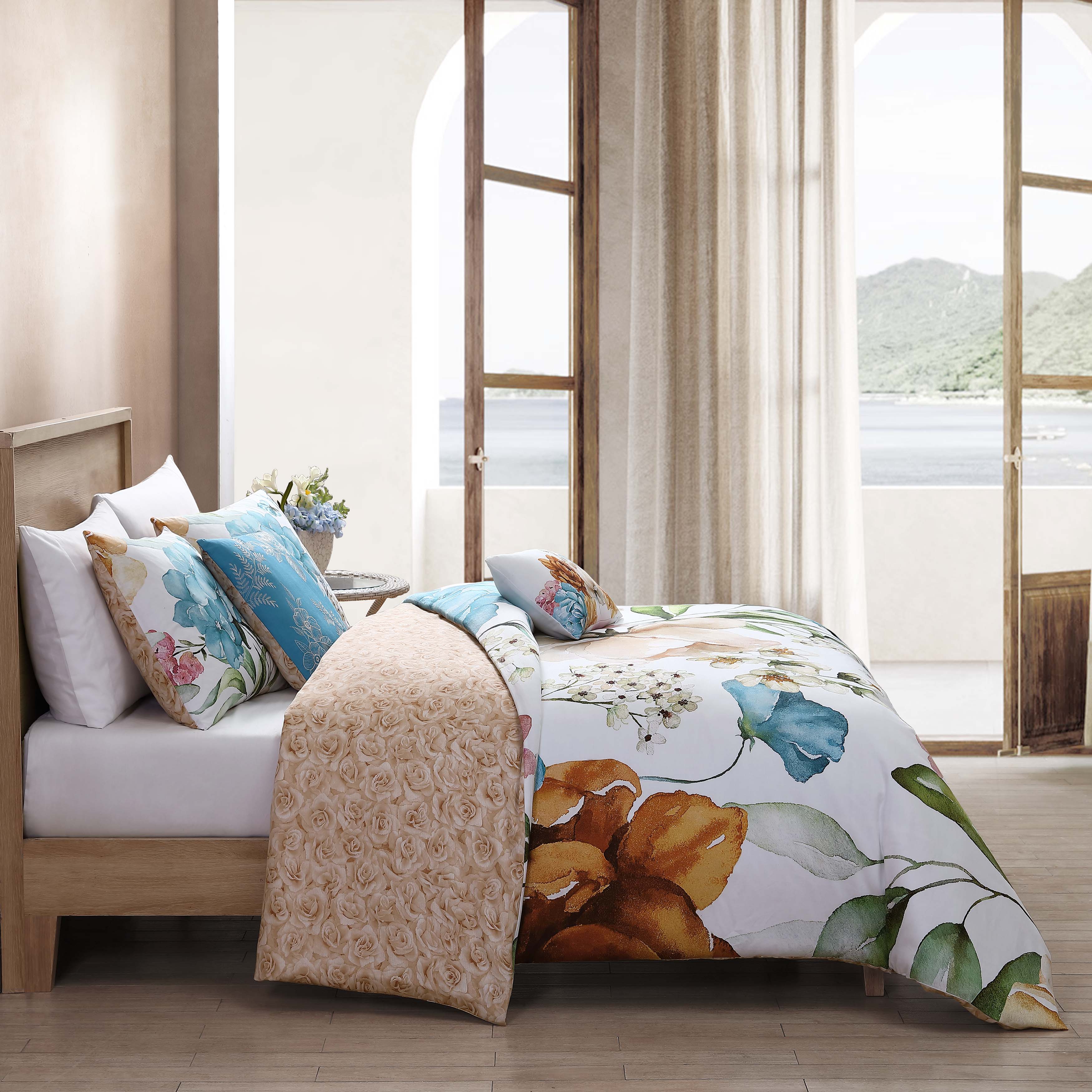 Bebejan Maia Blue 5 Piece Reversible Comforter Set