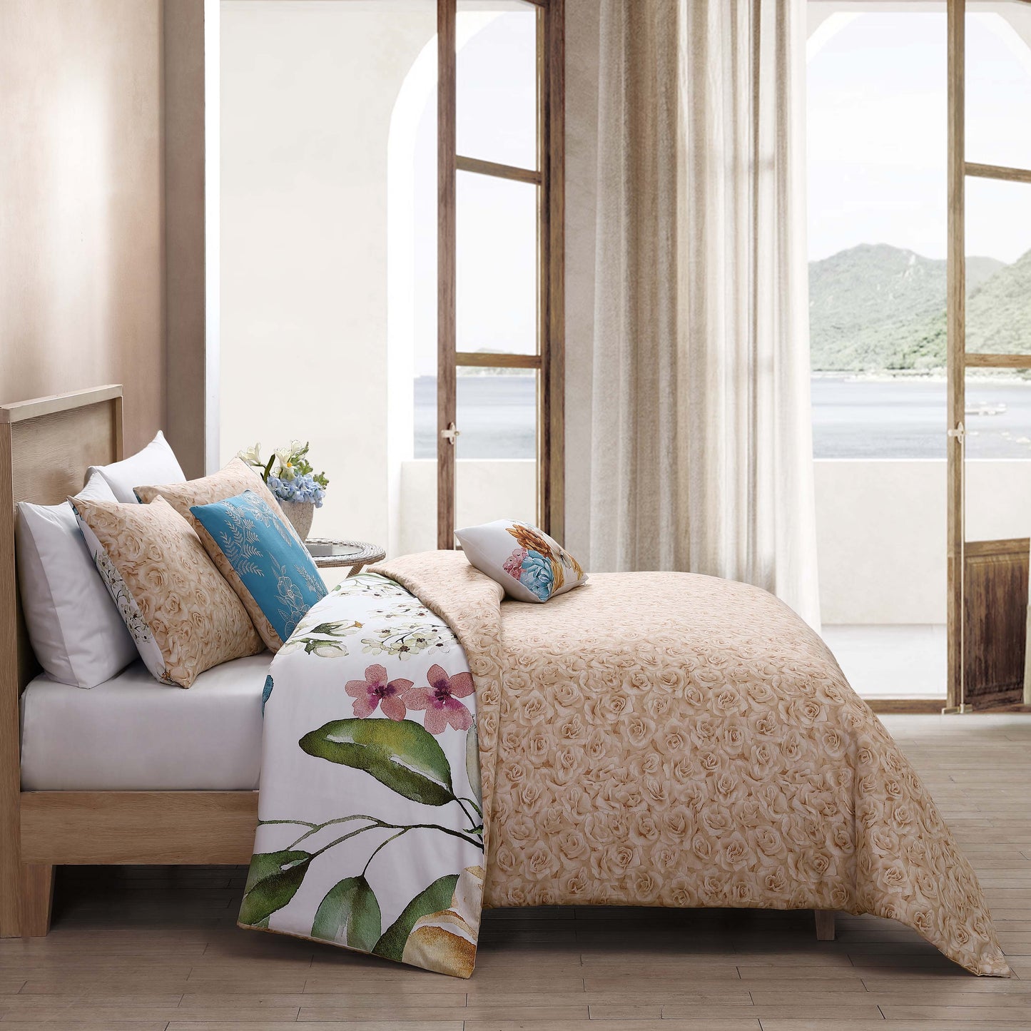 Bebejan Maia Blue 5 Piece Reversible Comforter Set