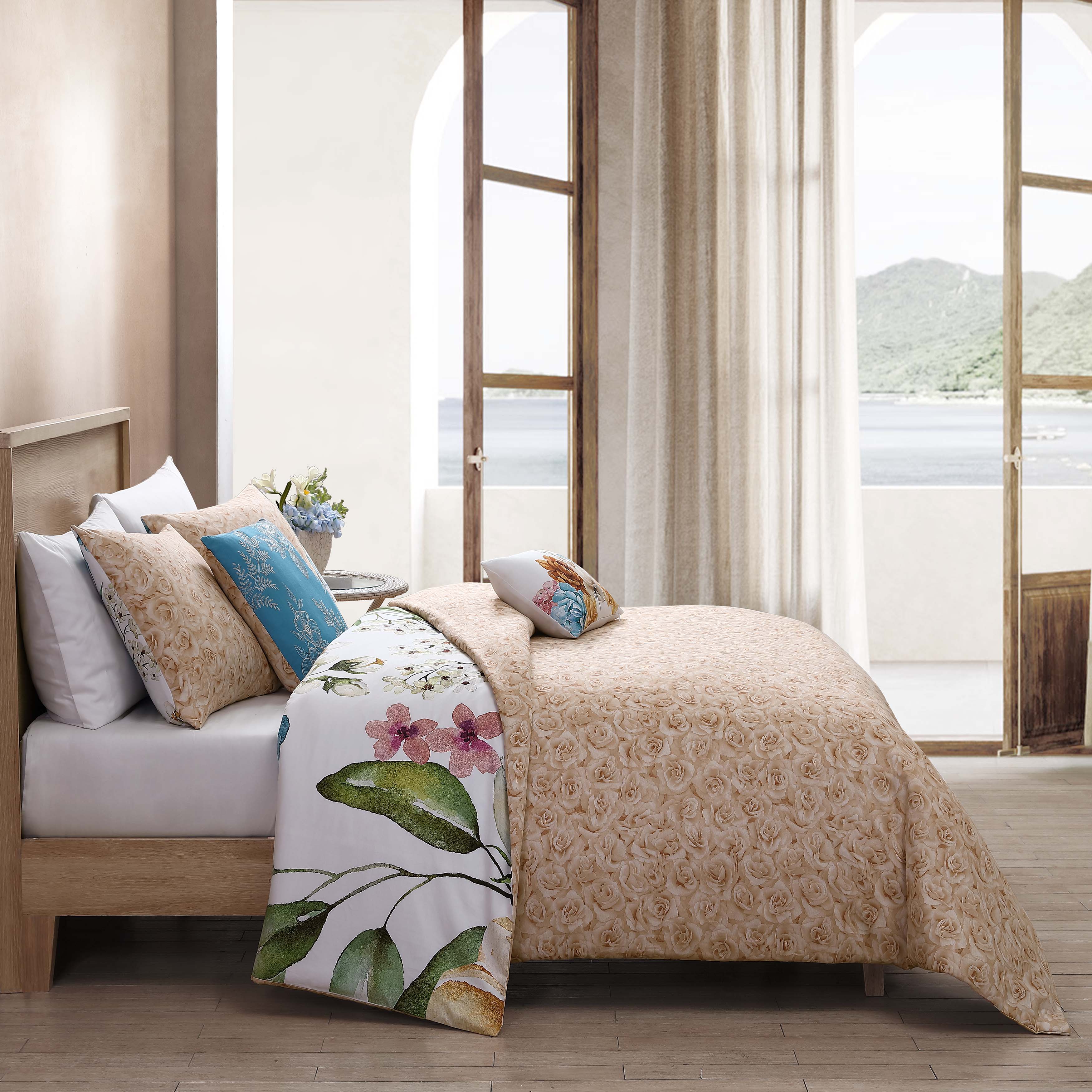 Bebejan Maia Blue 5 Piece Reversible Comforter Set