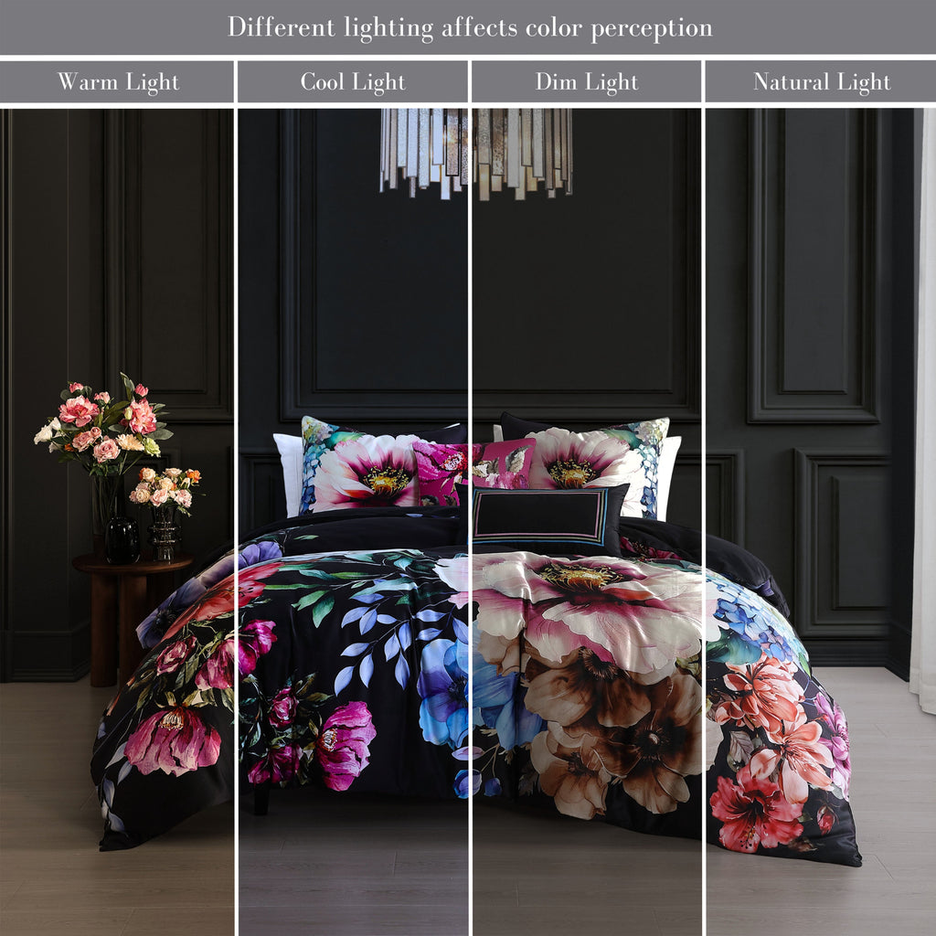 Bebejan Black Night Poppies 5 Piece Reversible Comforter Set
