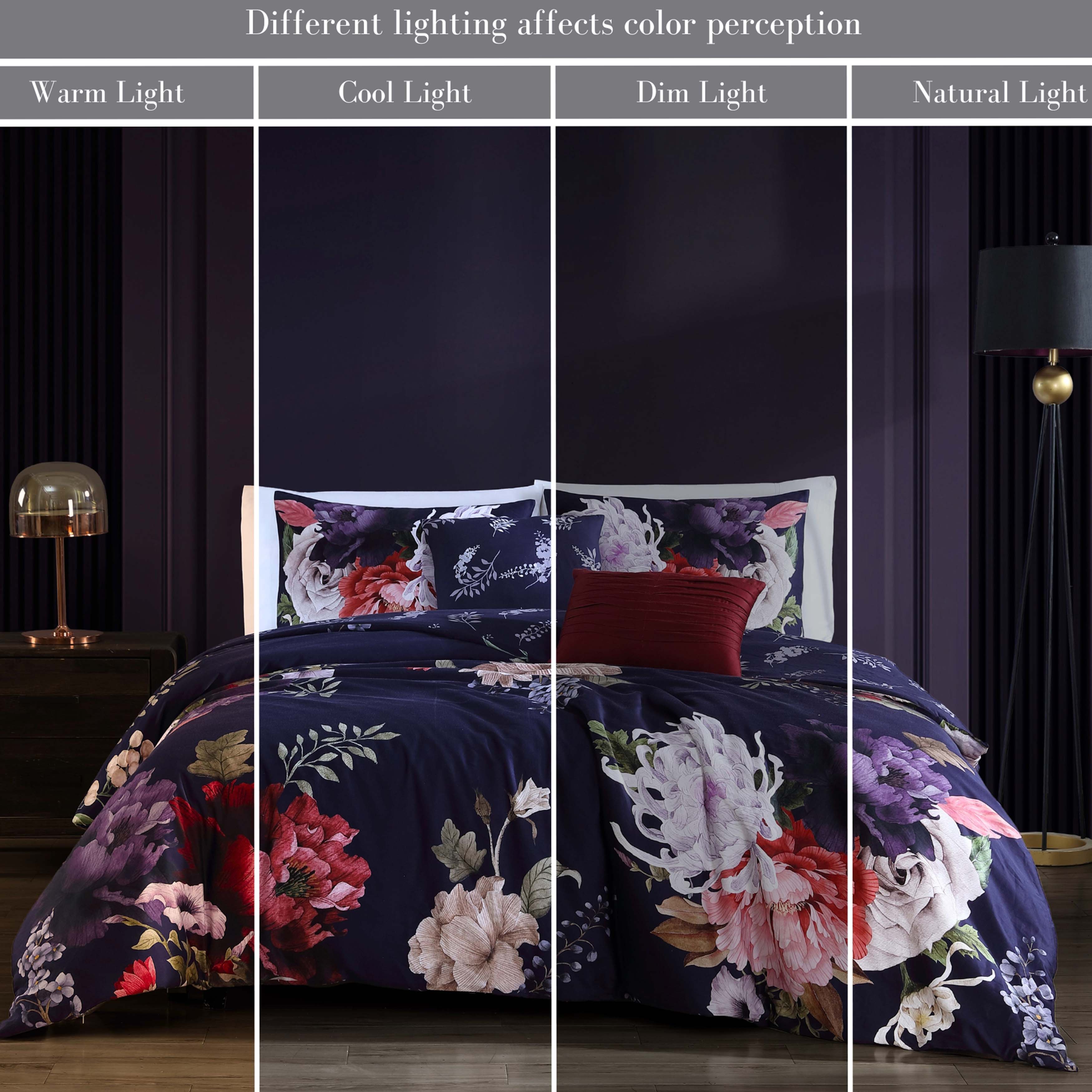 Bebejan Deep Purple Garden 5 Piece Reversible Comforter Set