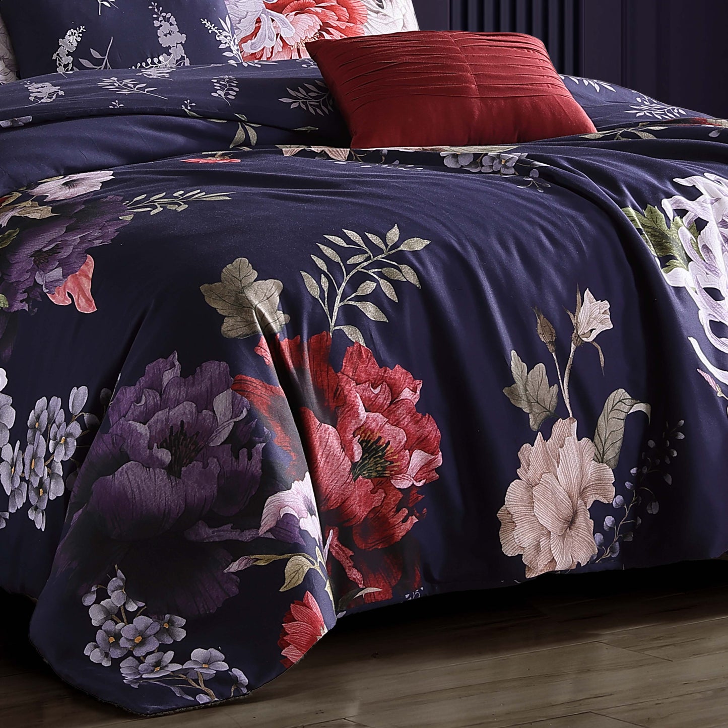 Bebejan Deep Purple Garden 5 Piece Reversible Comforter Set