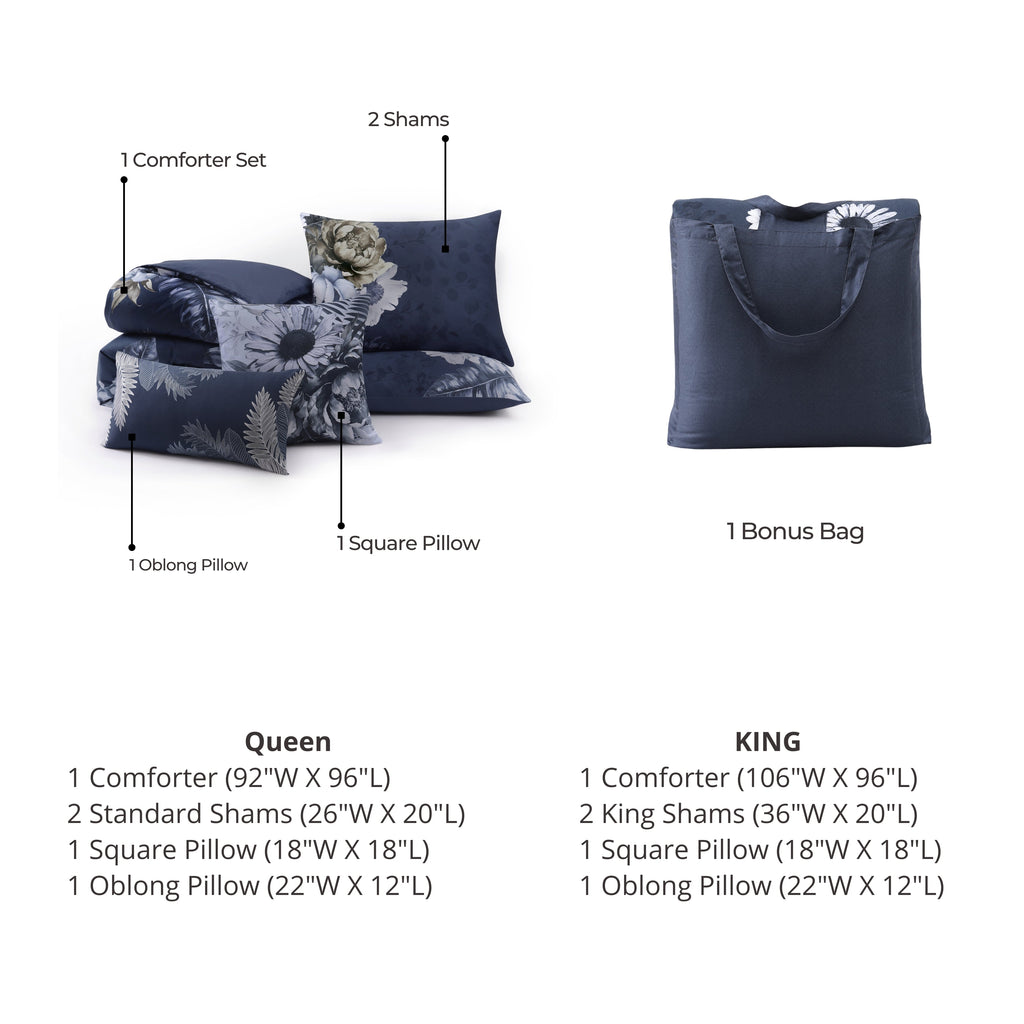 Bebejan Forget Me Not 5 Piece Reversible Comforter Set