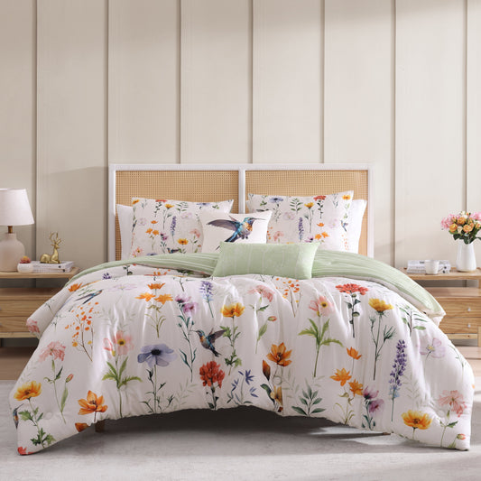 Bebejan Fresh Cut Flowers 5 Piece Reversible Comforter Set