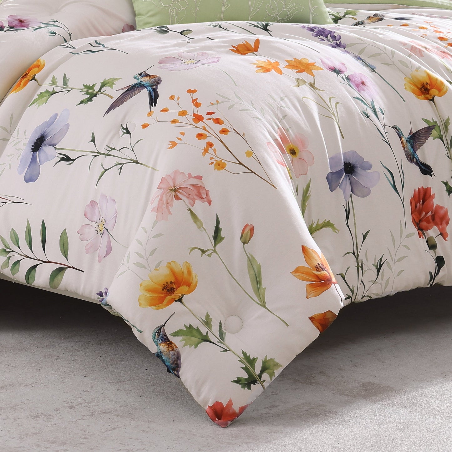 Bebejan Fresh Cut Flowers 5 Piece Reversible Comforter Set