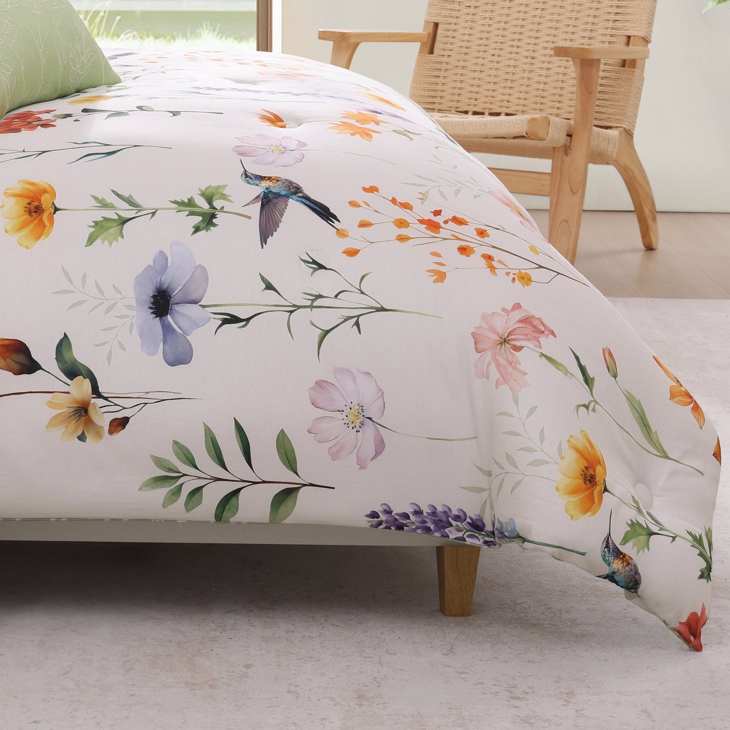 Bebejan Fresh Cut Flowers 5 Piece Reversible Comforter Set