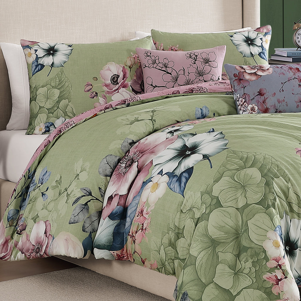 Bebejan Lilac Cascade 5 Piece Reversible Comforter Set