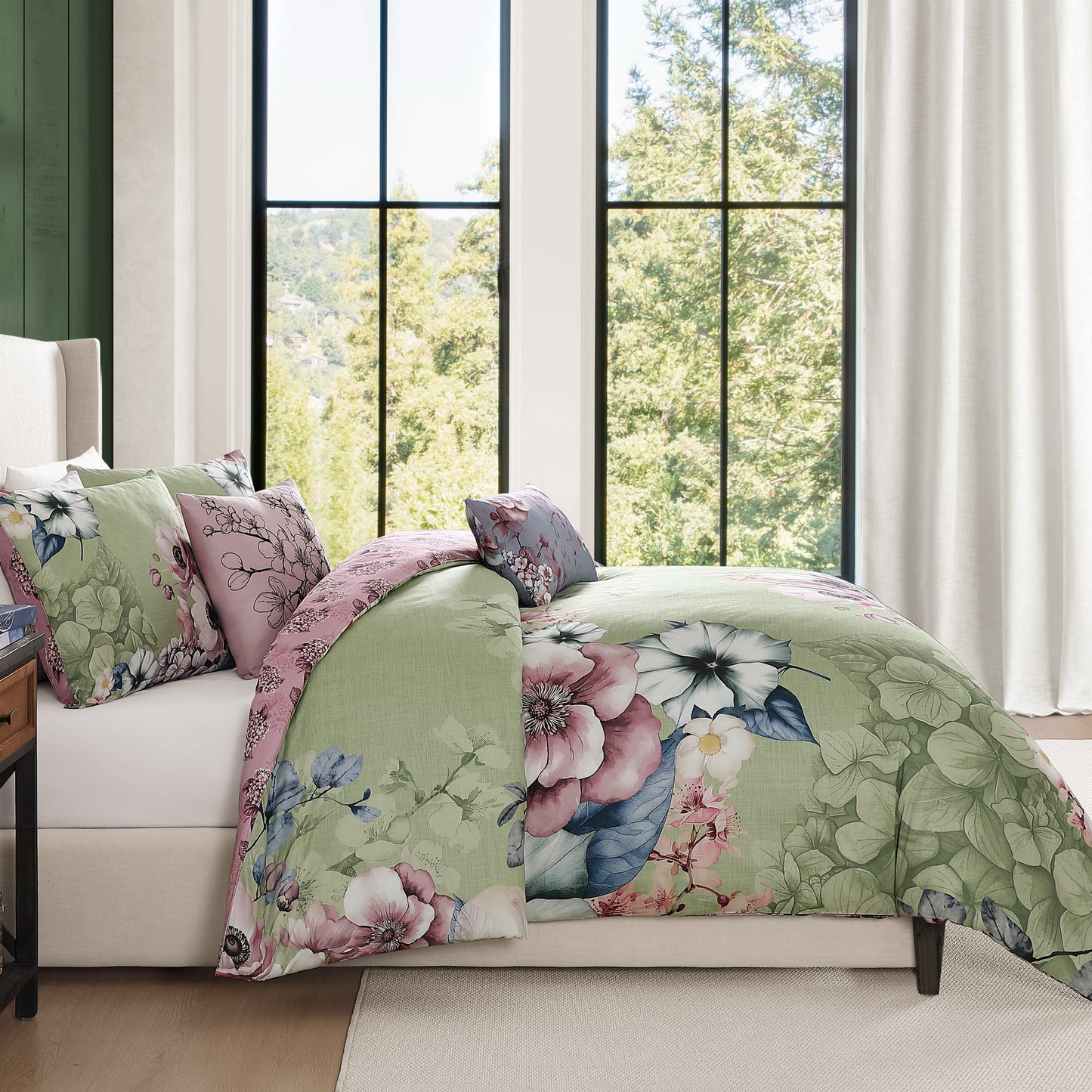 Bebejan Lilac Cascade 5 Piece Reversible Comforter Set