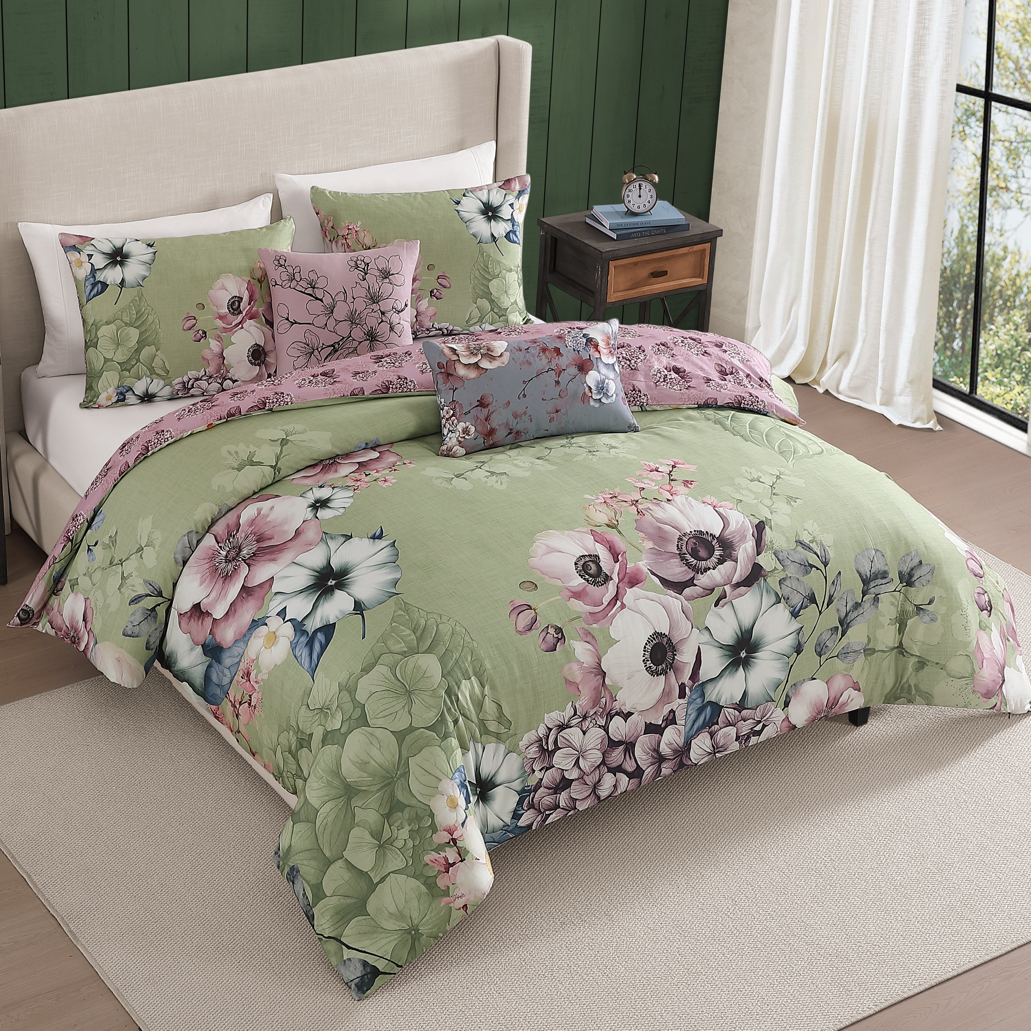 Bebejan Lilac Cascade 5 Piece Reversible Comforter Set