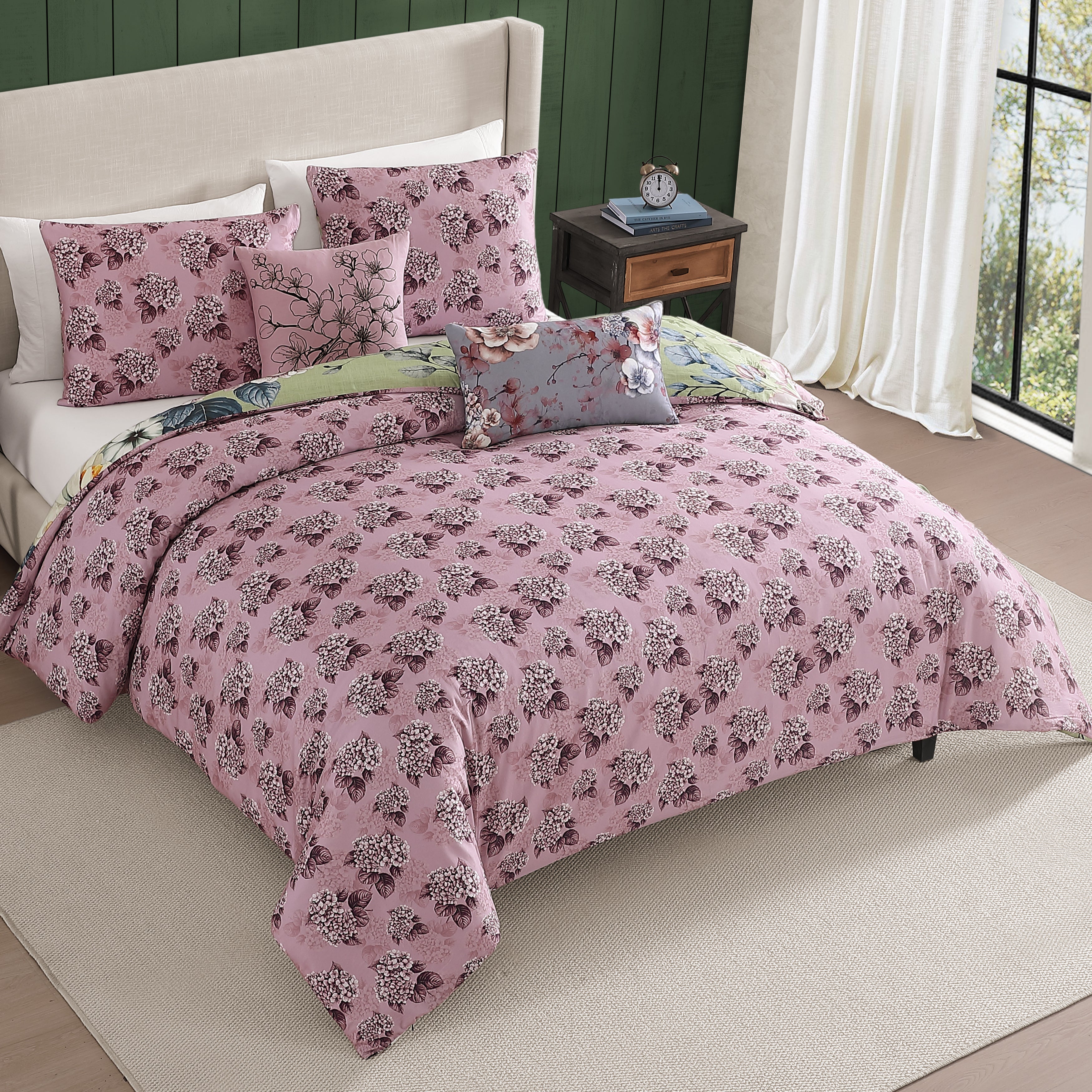 Bebejan Lilac Cascade 5 Piece Reversible Comforter Set