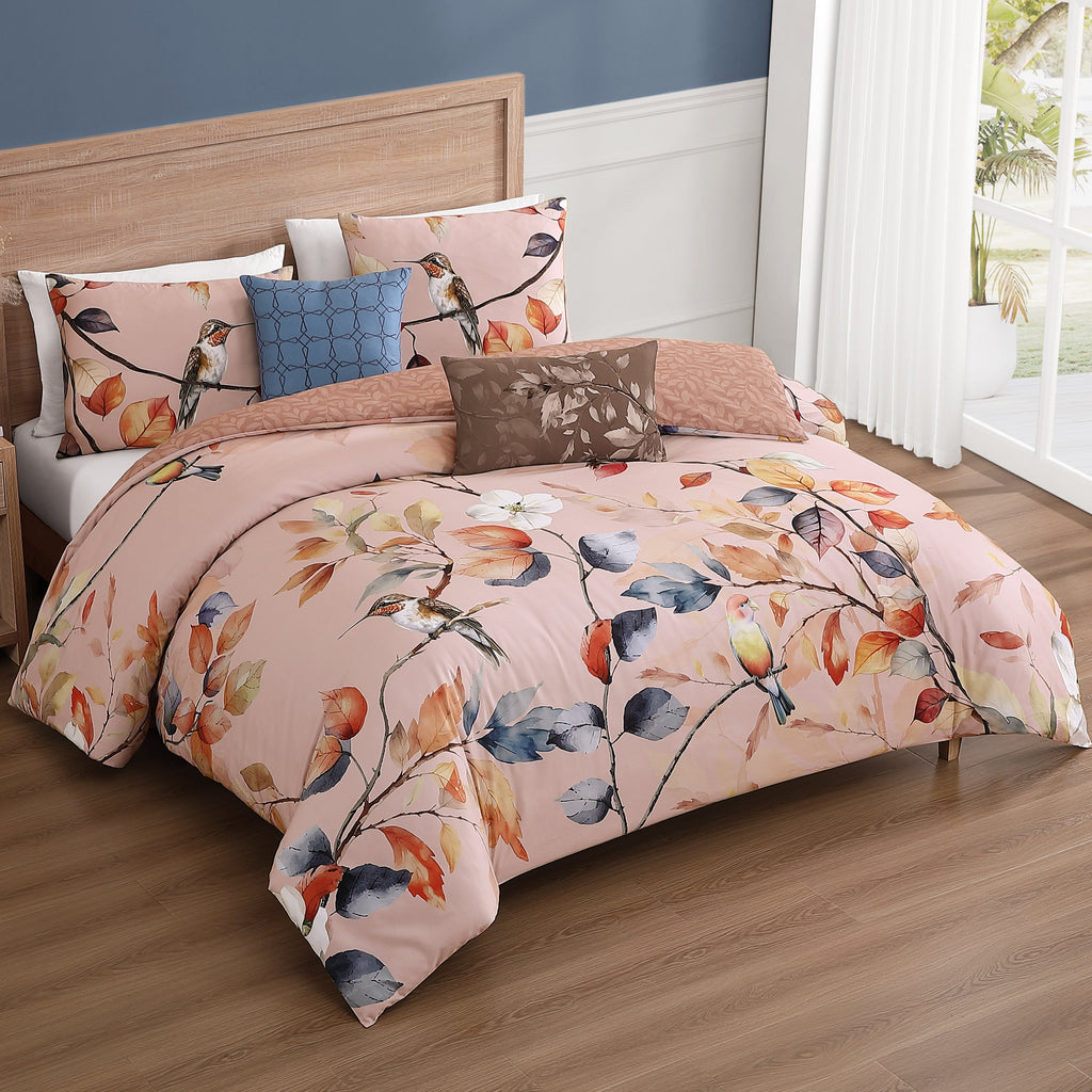 Bebejan Peachy Dogwood 5 Piece Reversible Comforter Set