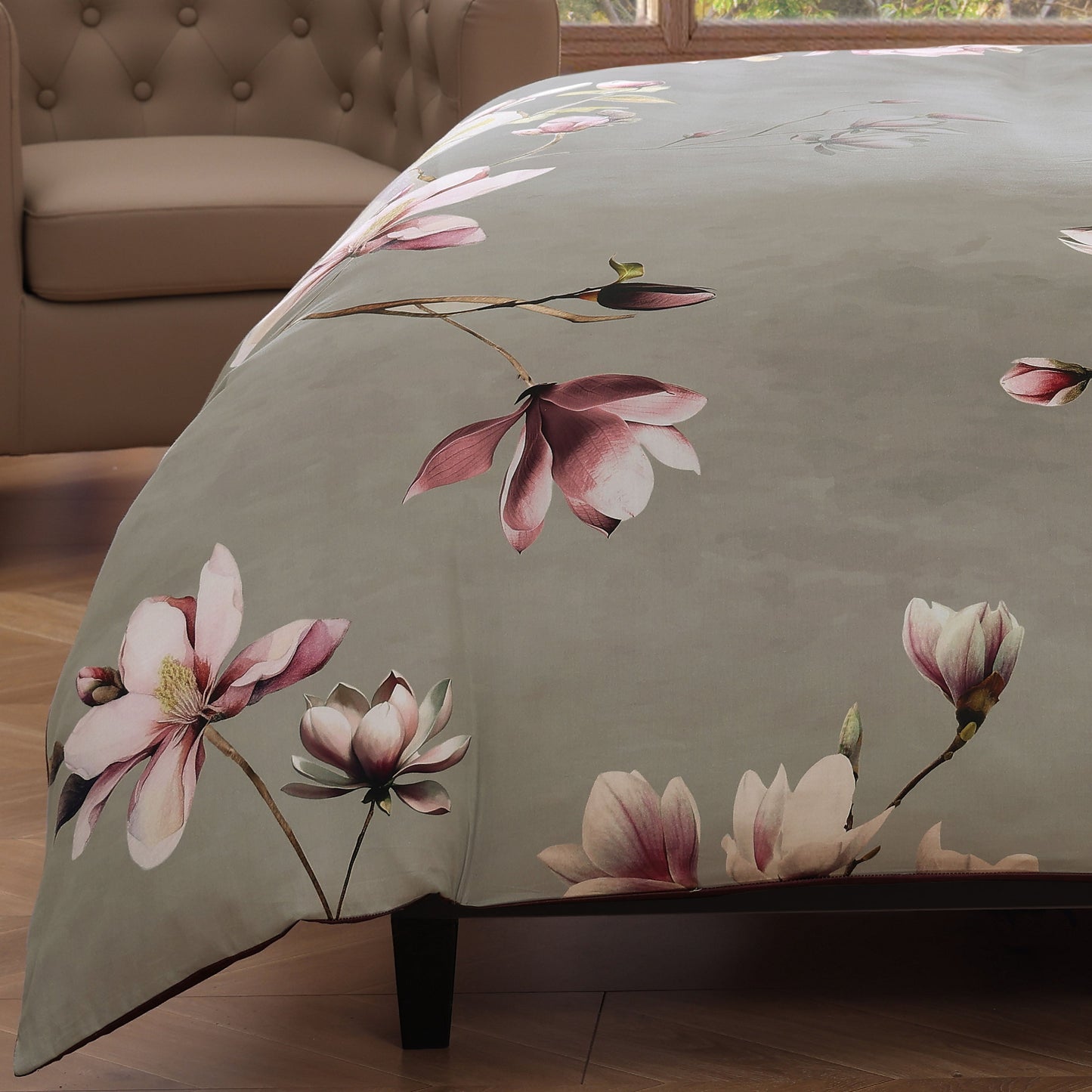 Bebejan Purple Lilies 5 Piece Reversible Comforter Set