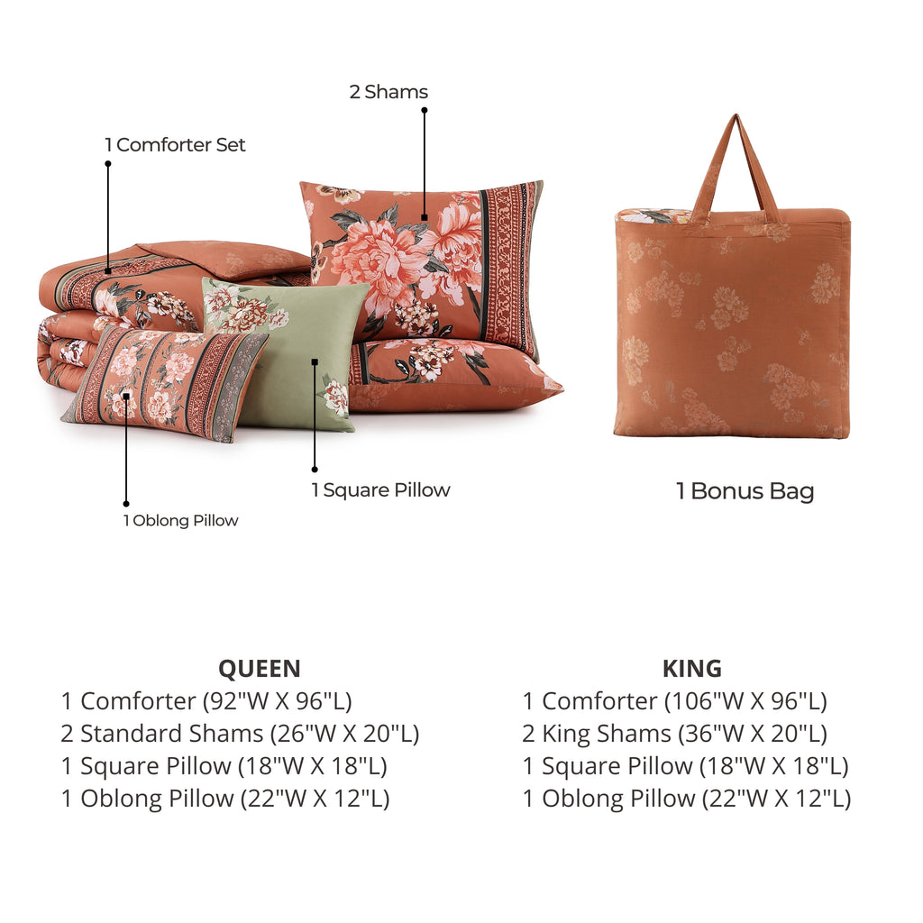 Bebejan Rossana 5 Piece Reversible Comforter Set