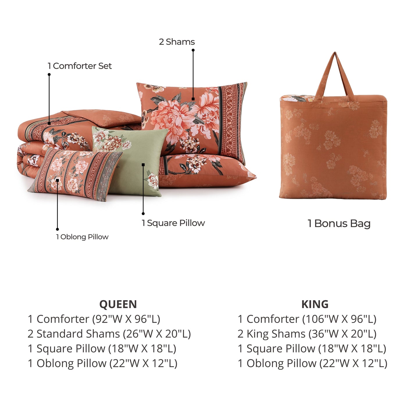 Bebejan Rossana 5 Piece Reversible Comforter Set