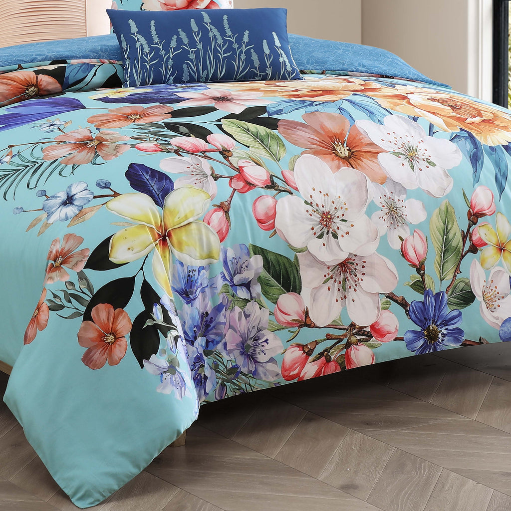 Bebejan Turquoise Reverie 5 Piece Reversible Comforter Set
