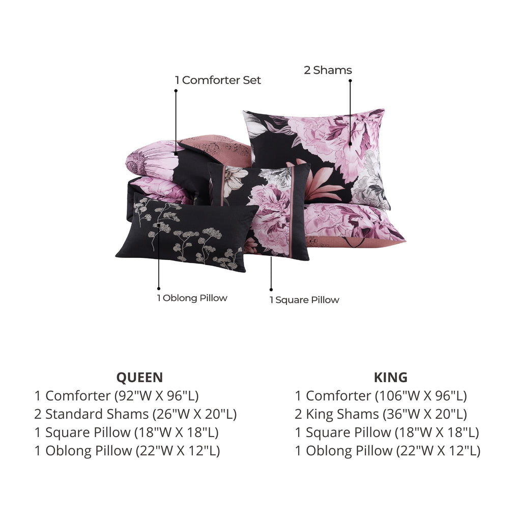 Bebejan Midnight Meadow 5 Piece Reversible Comforter Set