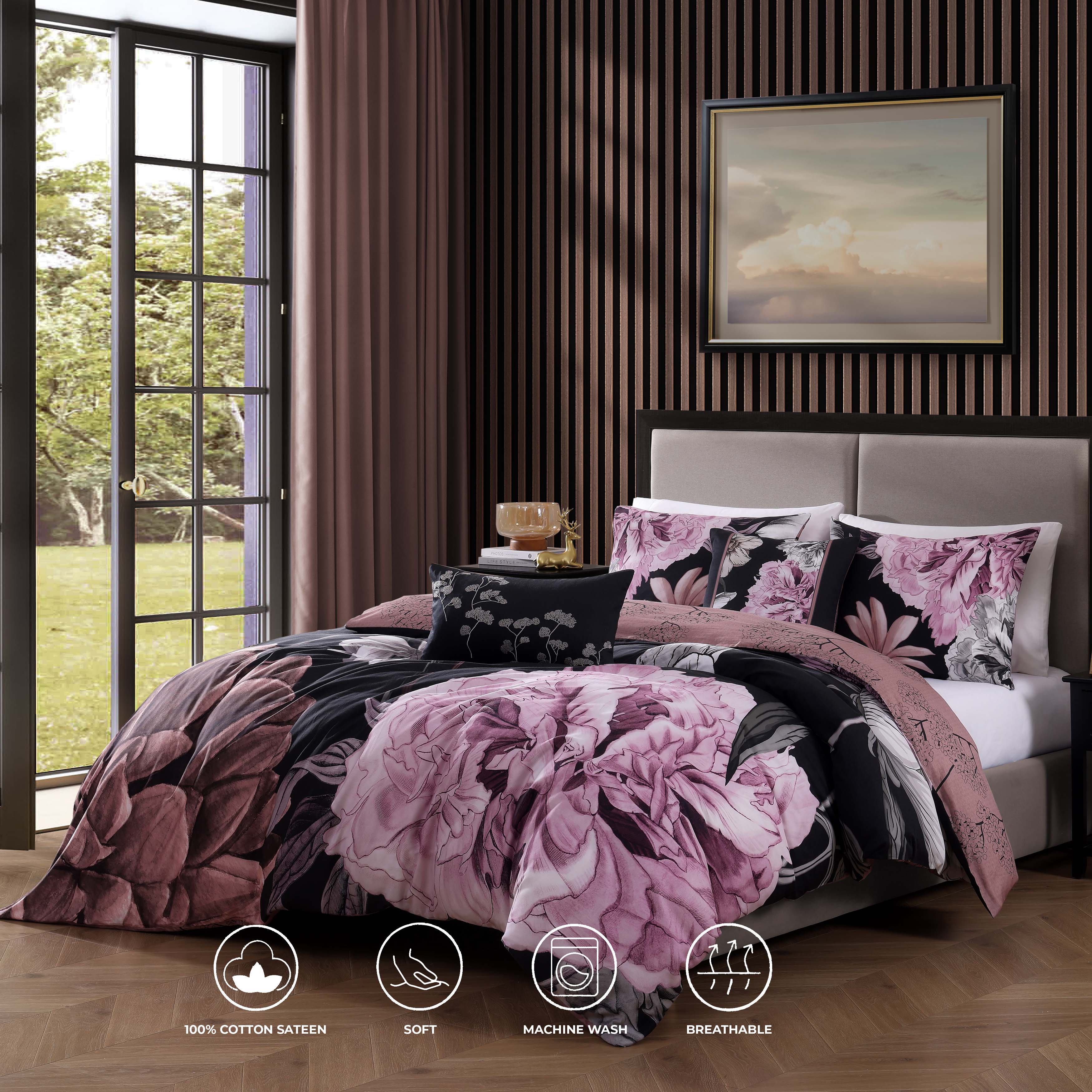 Bebejan Midnight Meadow 5 Piece Reversible Comforter Set