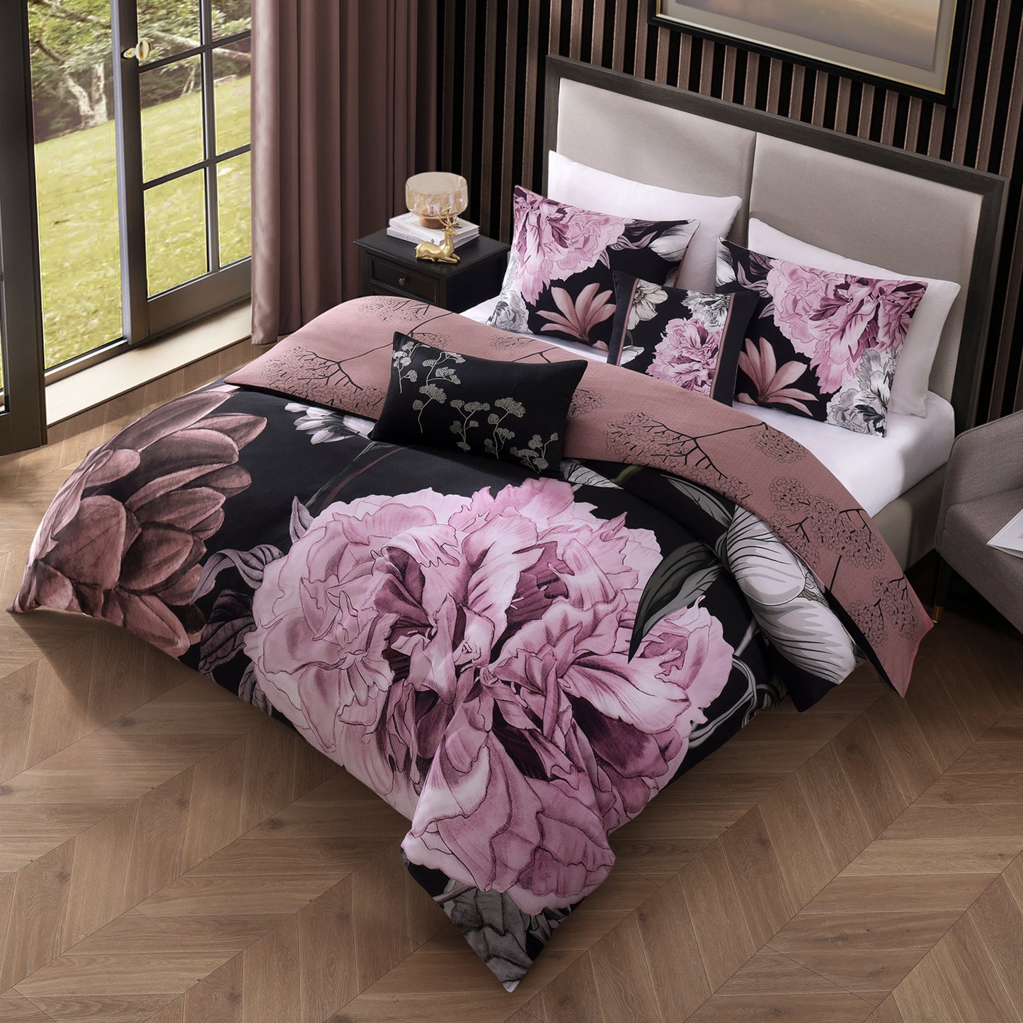 Bebejan Midnight Meadow 5 Piece Reversible Comforter Set