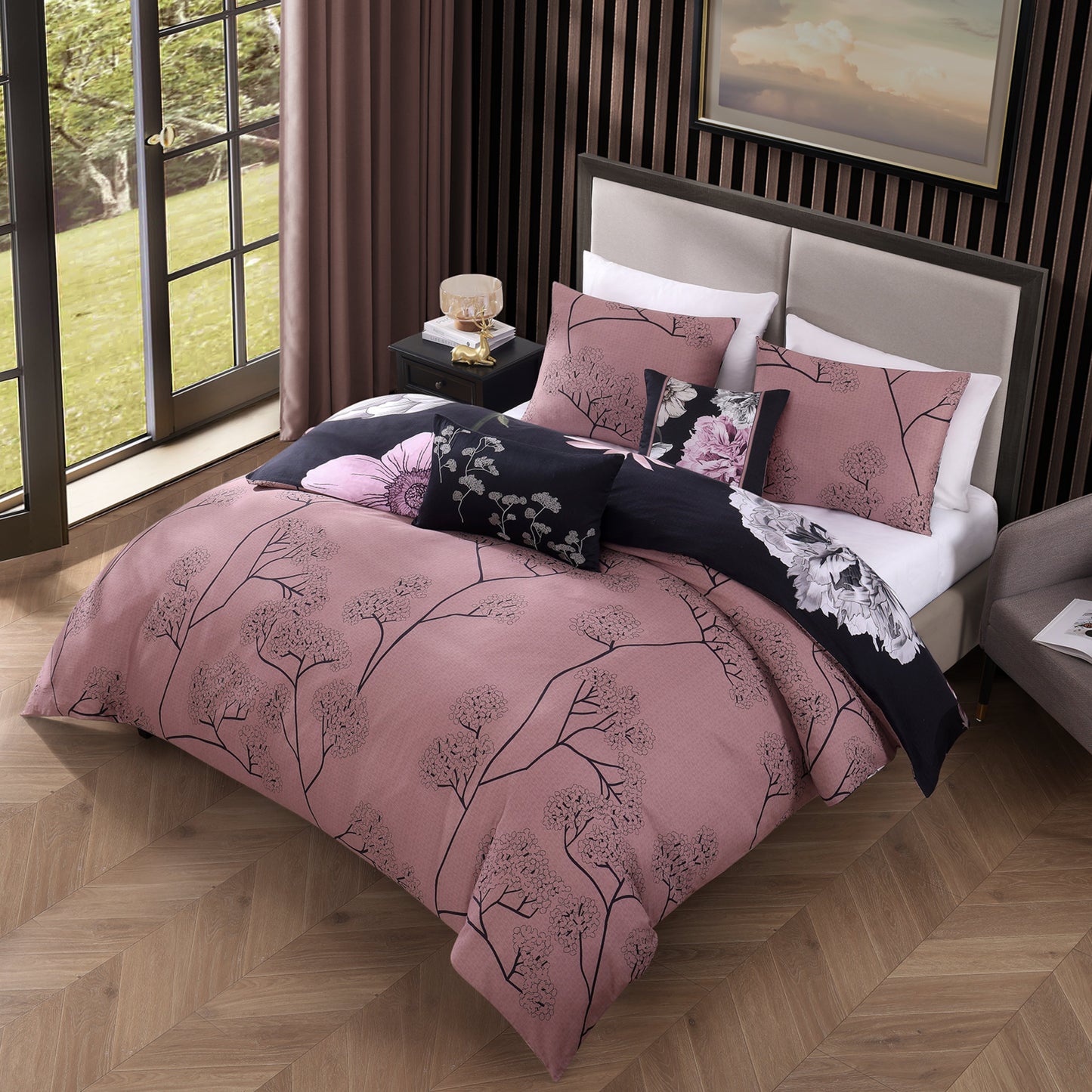 Bebejan Midnight Meadow 5 Piece Reversible Comforter Set