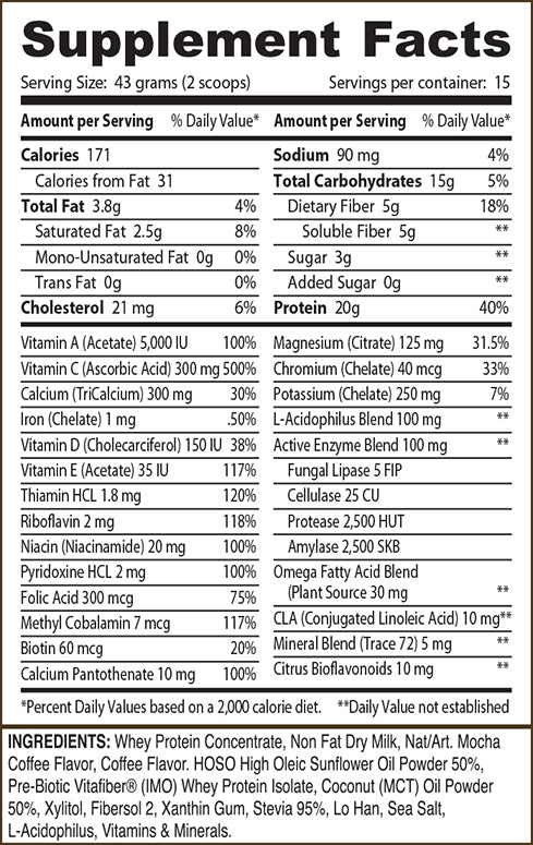 Instant Meal, Mocha, 15 Servings